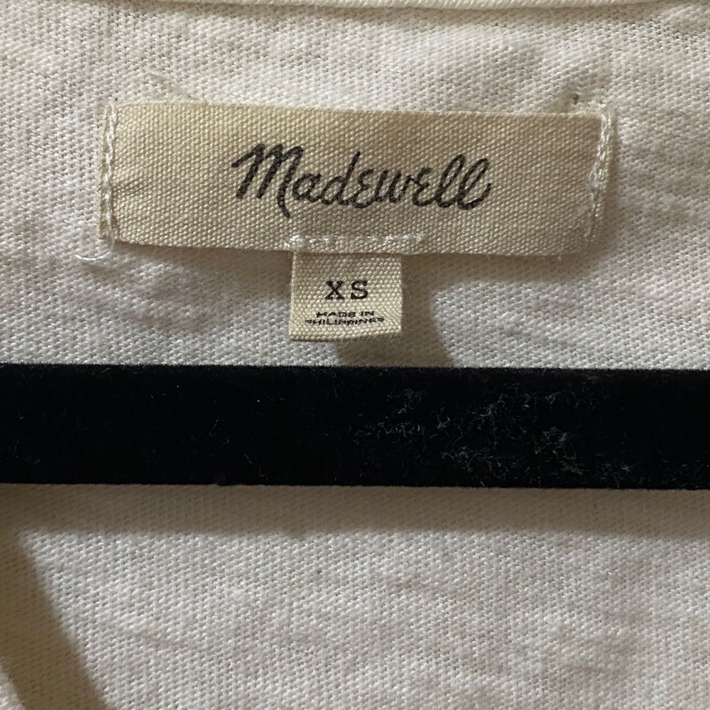 MADEWELL Relaxed Henley T-shirt Bright Ivory Women’s Size XS - Picture 4 of 7